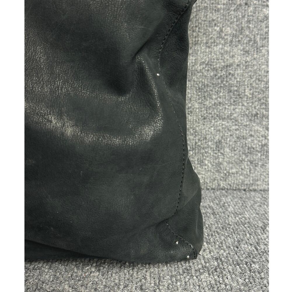 Lucky Brand Lysa leather tote asymmetrical straps buckle studs slouchy black - Picture 3 of 12
